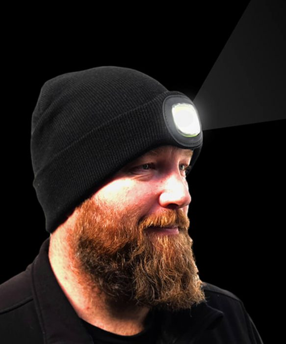 LED Headlamp Beanie | Head Torch | 250 Lumen | Hat | Unique Gift Ideas